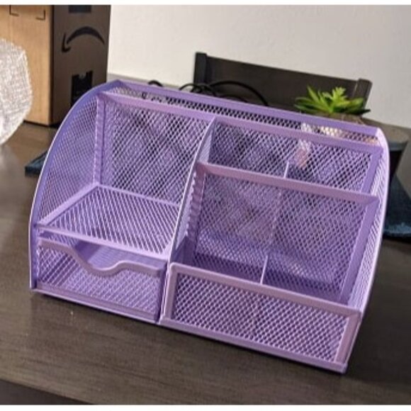 New Mesh Desk Organizer Office with 7 Compartments + Drawer/Desk Tidy Candy - Picture 1 of 2